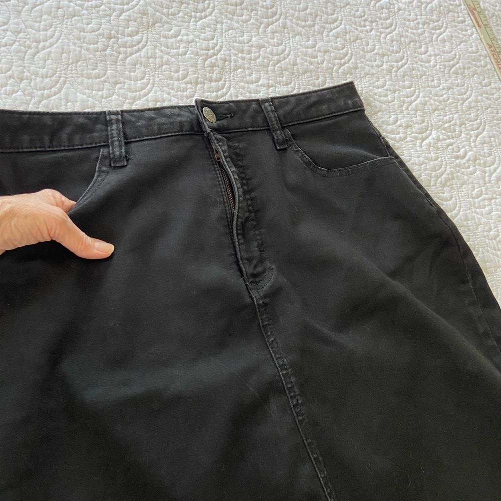 Riders by Lee Black Pencil Skirt Knee Length Mid Rise Pockets 80’s Retro Chic - Picture 7 of 13